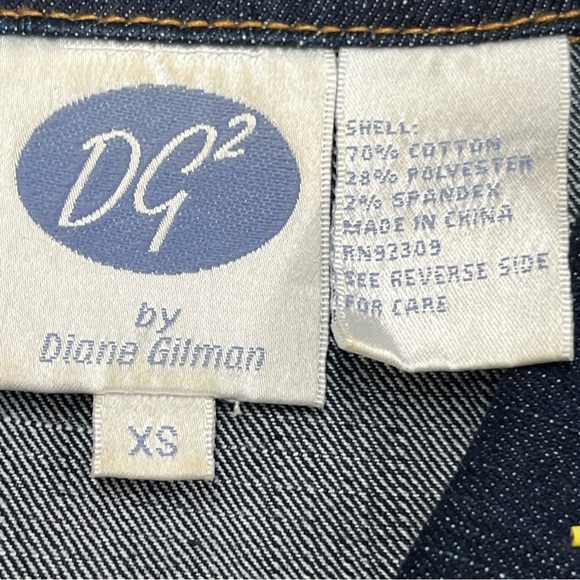 DG2 Diane Gilman Denim Jacket Sz XS Beaded Southwestern Faux Turquoise - Picture 6 of 10